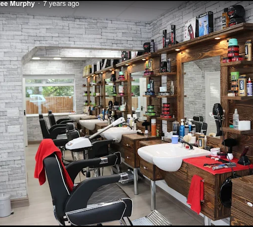 Inside Pasha Barbers with styling stations
