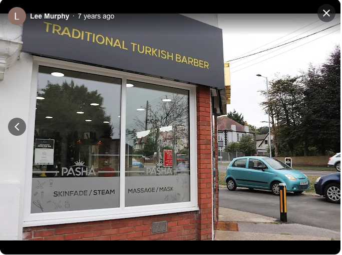 Pasha Barbers corner shop exterior